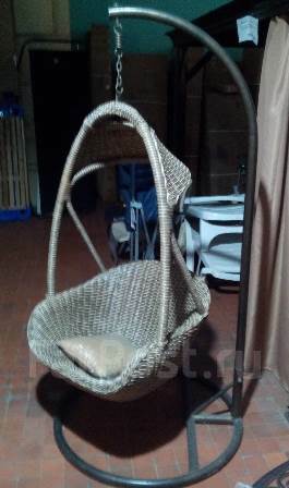 Качеля кресло кокон плетёное (натуральный ротанг)